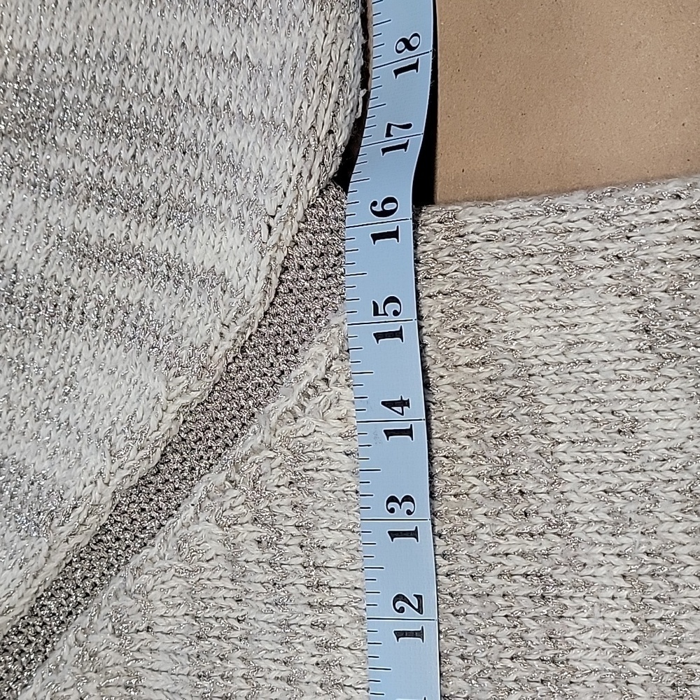 The Limited Size XS White & Silver Metallic Crew Neck Sweater. Gently Used Cond. - Picture 9 of 11